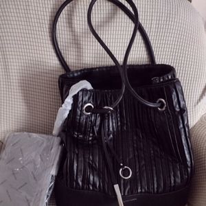 Calvin Klein Tote Shoulder Bag Faux Leather